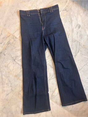 Bimba y Lola High-Rise Dark Indigo Wide Leg Jeans